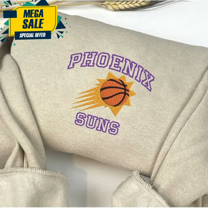 Embroidered Sweatshirt , Phoenix Suns Shirt, Crewneck Phoenix Suns Shirt, Retro Hoodie For Women And Men Basketball Christmas Gift.jpg