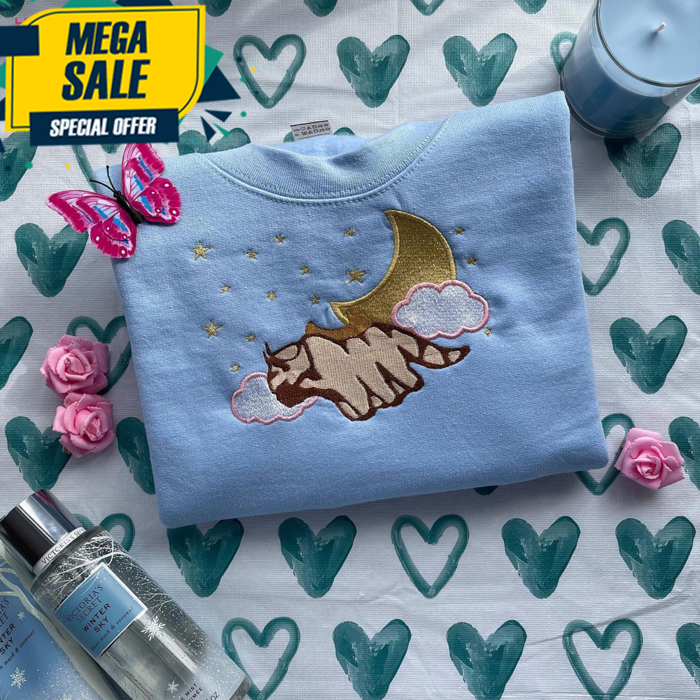 Avatar Pappa Appa Embroidered Crewneck Flying Bison Custom Design Anime Embroidery Cute Fall Autumn Shirt - X971.jpg