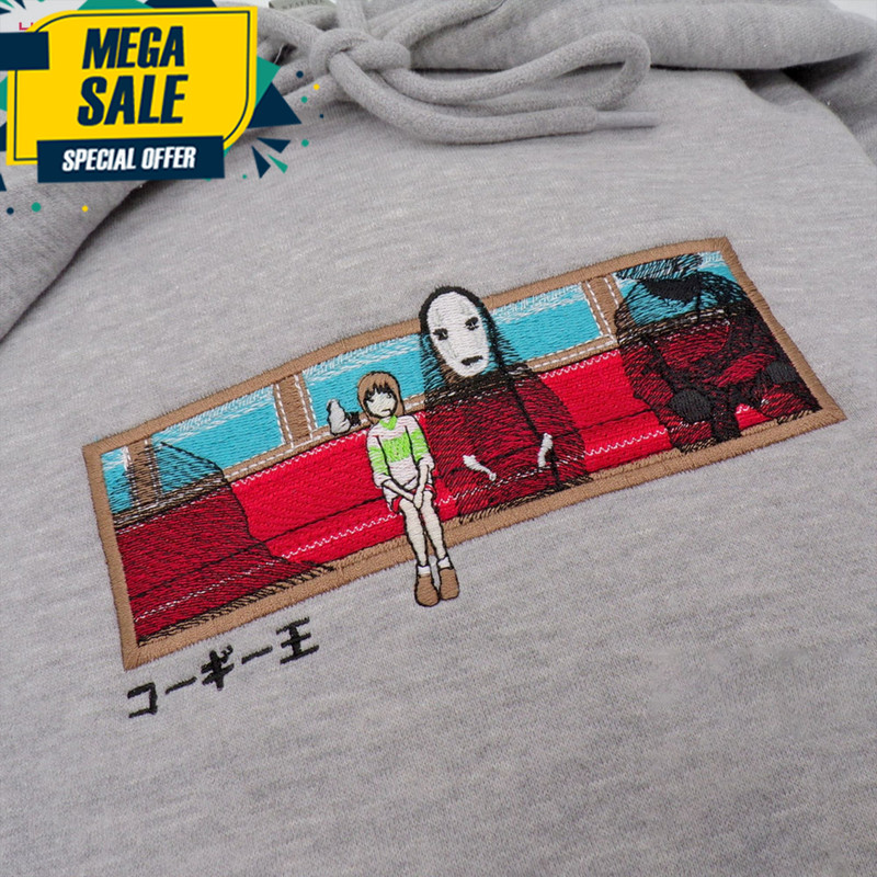 Inspired Spirited Away Embroidered Crewneck Studio Ghibli Embroidered Anime Cartoon Shirt.jpg