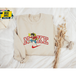 one piece embroidered crewneck sweater vintage anime shirt