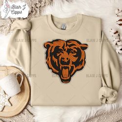 Chicago Bears Logo Embroidery Design, Chicago Bears NFL Logo Sport Embroidery Machine Design
