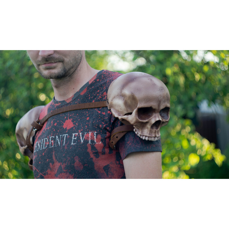 Skull Pauldrons Human Skull Shoulder Pads Fantasy Armor Cosplay Armor Celtic Leather Armor Viking Armor Larp Armor 0