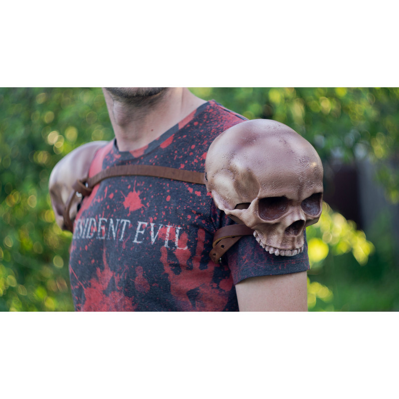 Skull Pauldrons Human Skull Shoulder Pads Fantasy Armor Cosplay Armor Celtic Leather Armor Viking Armor Larp Armor 5