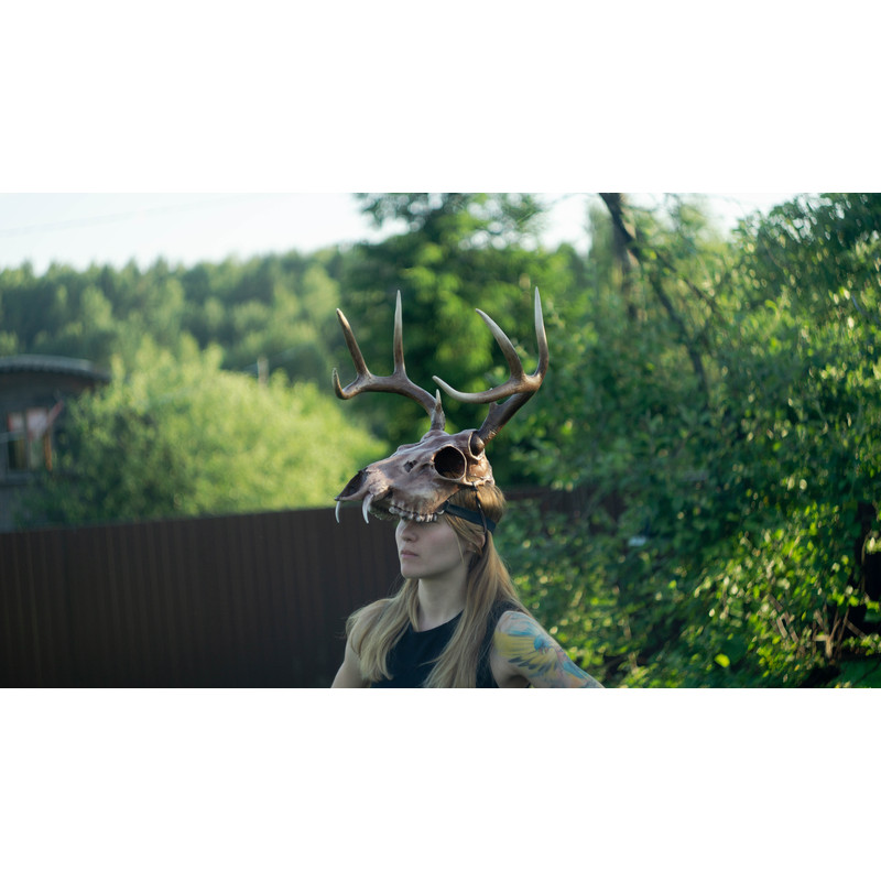 Deer Skull Mask Antler Mask Realistic Skull Mask Tribal Headpiece Headpiece Skull Ritual Mask Pagan Headdress Sku 1