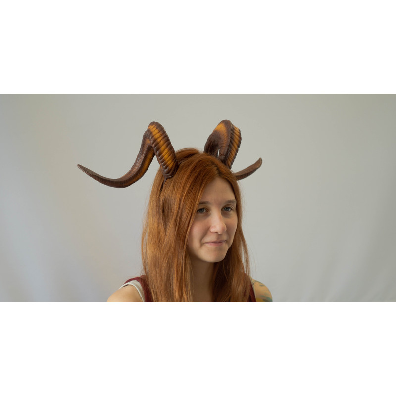 Demon Horns Headband Twisted Ram Horns Headpiece For Halloween Or Photoshoot Realistic Fantasy Cosplay Horns 2