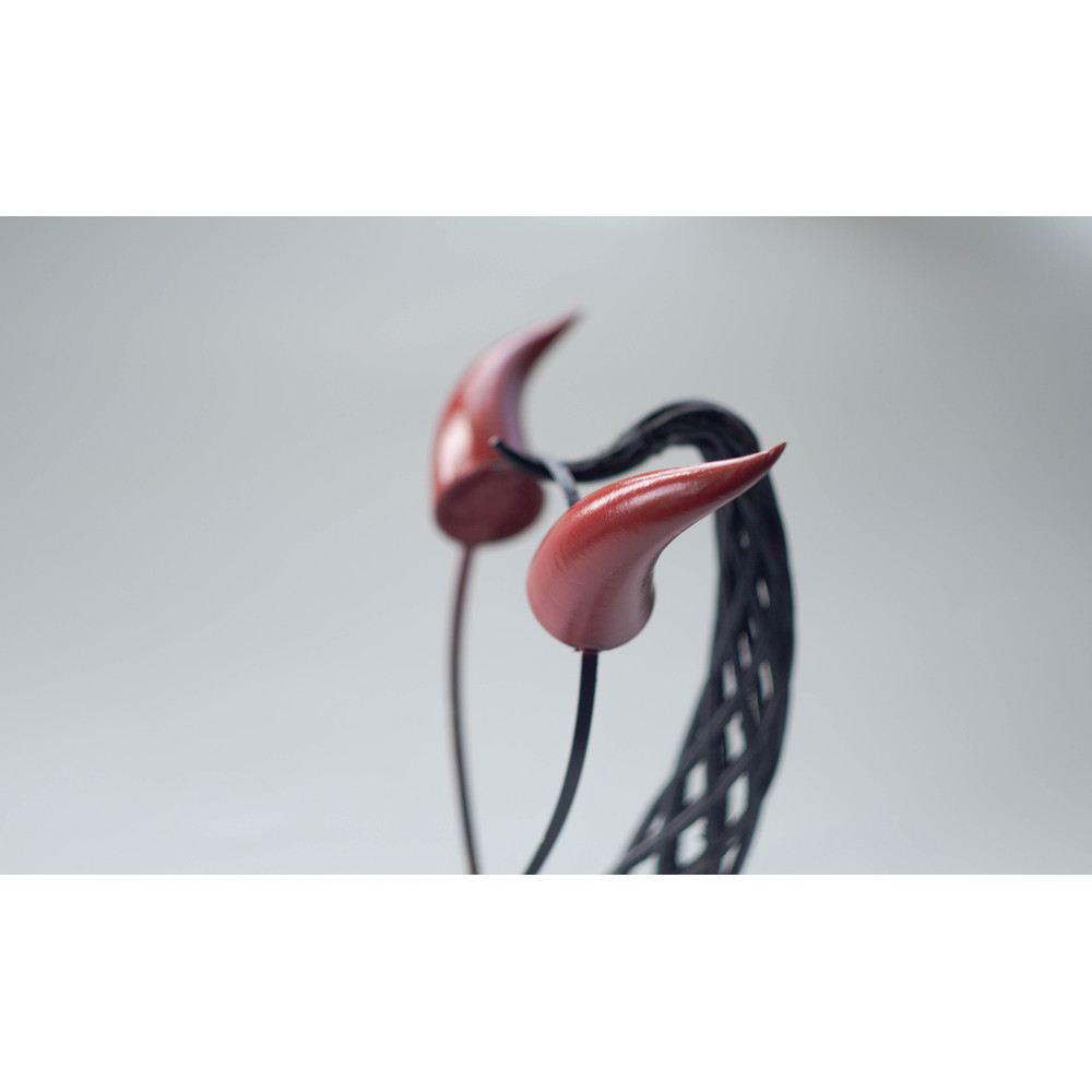 Red Devil Horns Lightweight 3d Printed Headset Accessories Realistic Fantasy Cosplay Red Demon Horns