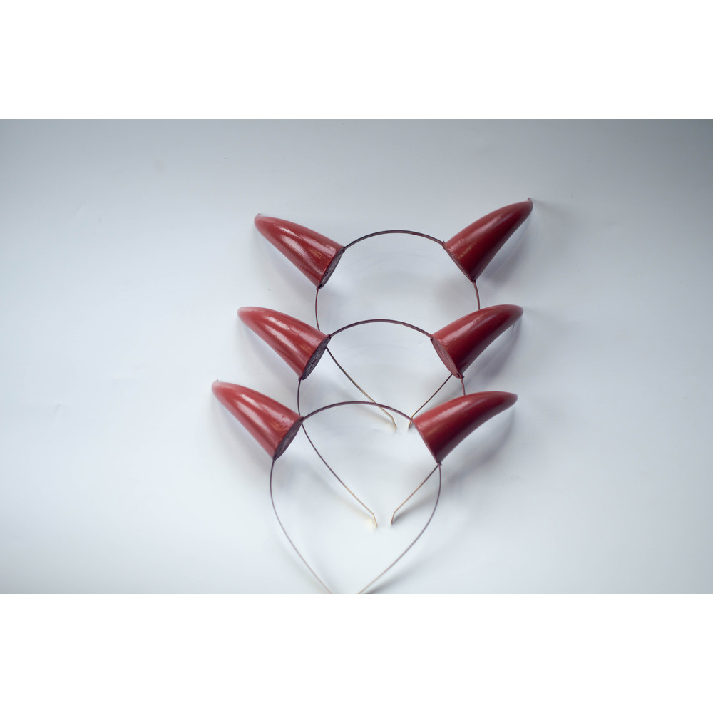 Red Devil Horns Lightweight 3d Printed Headset Accessories Realistic Fantasy Cosplay Red Demon Horns