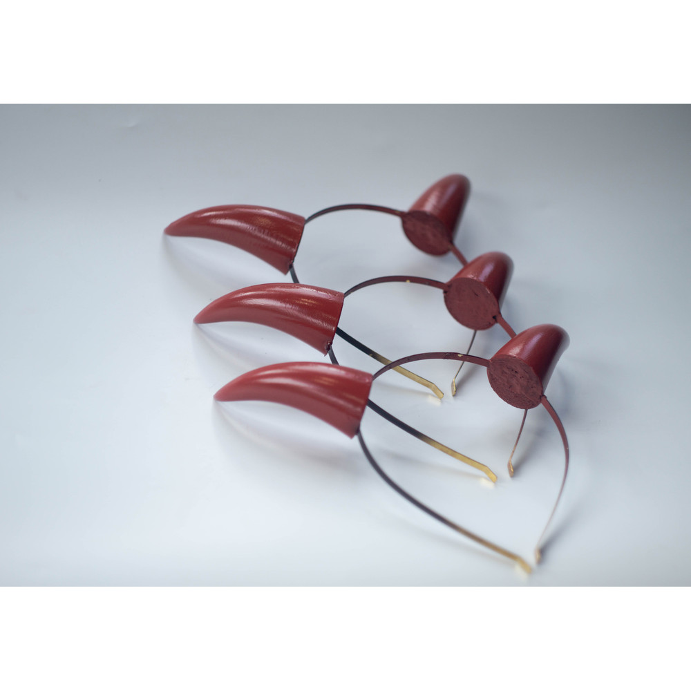 Red Devil Horns Lightweight 3d Printed Headset Accessories Realistic Fantasy Cosplay Red Demon Horns
