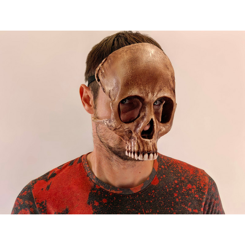 Human Skull Mask Full Face With Realistic Teeth Handmade SFX Ivory Ritual Skull Mask Monster Mask C 8