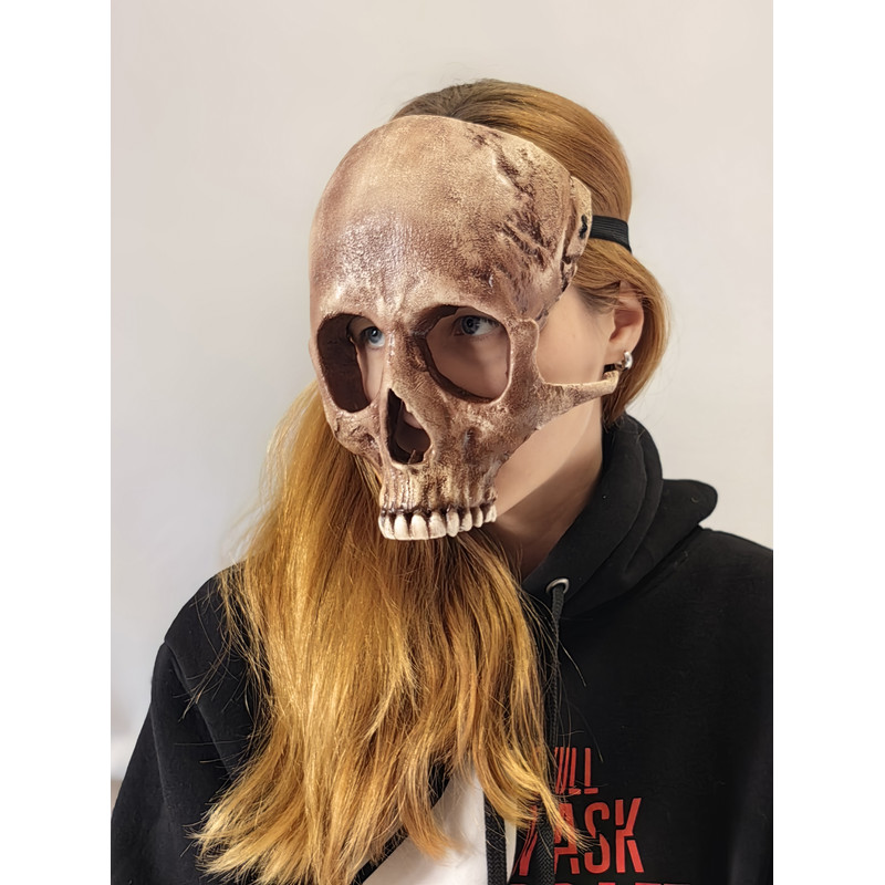 Human Skull Mask Full Face With Realistic Teeth Handmade SFX Ivory Ritual Skull Mask Monster Mask C 10