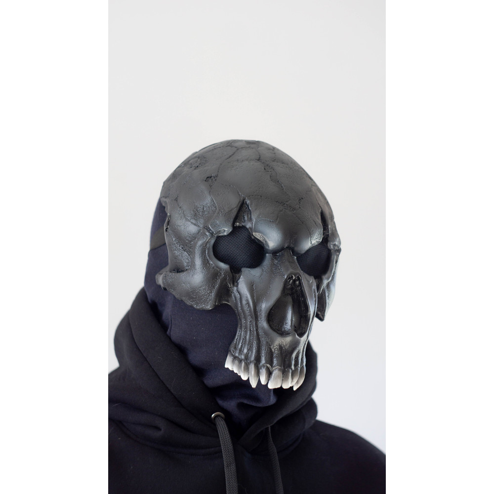 Black Balaclava Mask Monster Mask Demon Skull Biker Mask Halloween Mask Scary Custom Cosplay Mask C 2