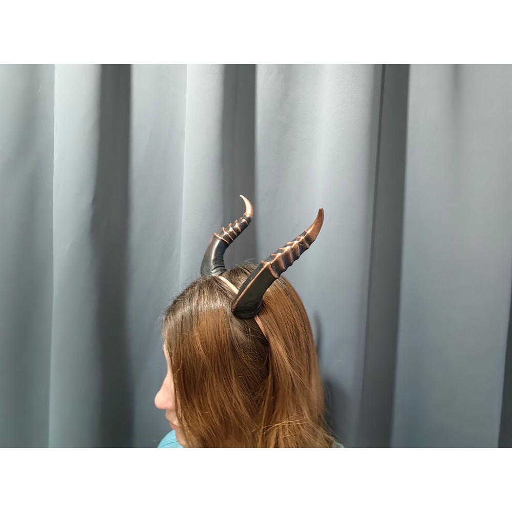 Dragon Horns Aged Copper Devil Horns Dragon Horns Horns Headband Fantasy Cosplay Horns For Hallowee 1