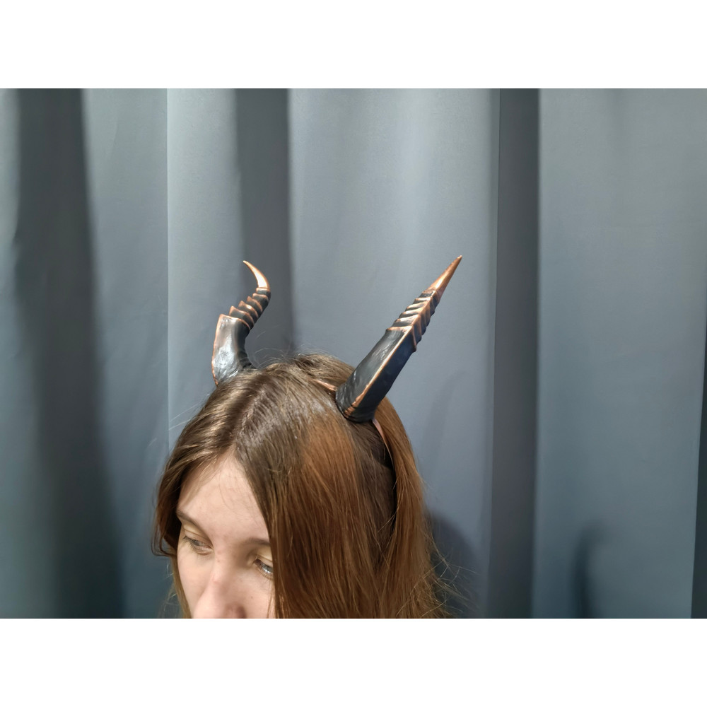 Dragon Horns Aged Copper Devil Horns Dragon Horns Horns Headband Fantasy Cosplay Horns For Hallowee 3