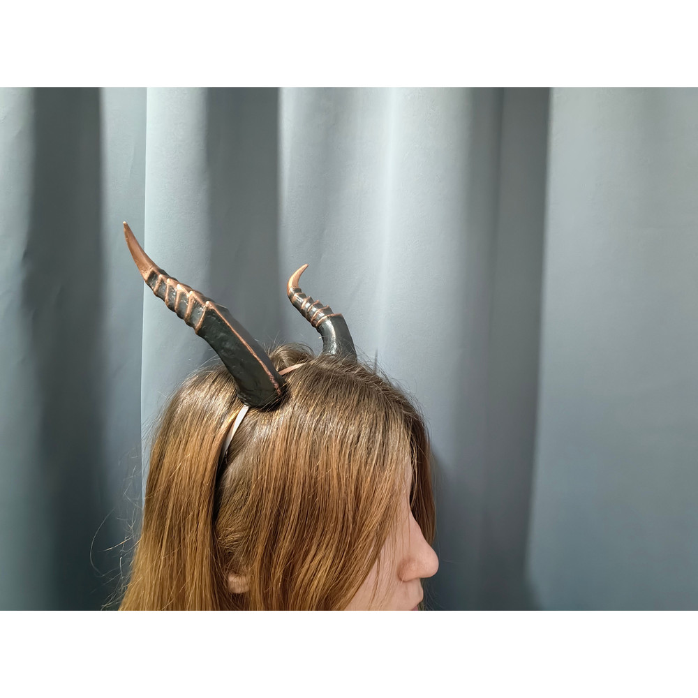 Dragon Horns Aged Copper Devil Horns Dragon Horns Horns Headband Fantasy Cosplay Horns For Hallowee 5