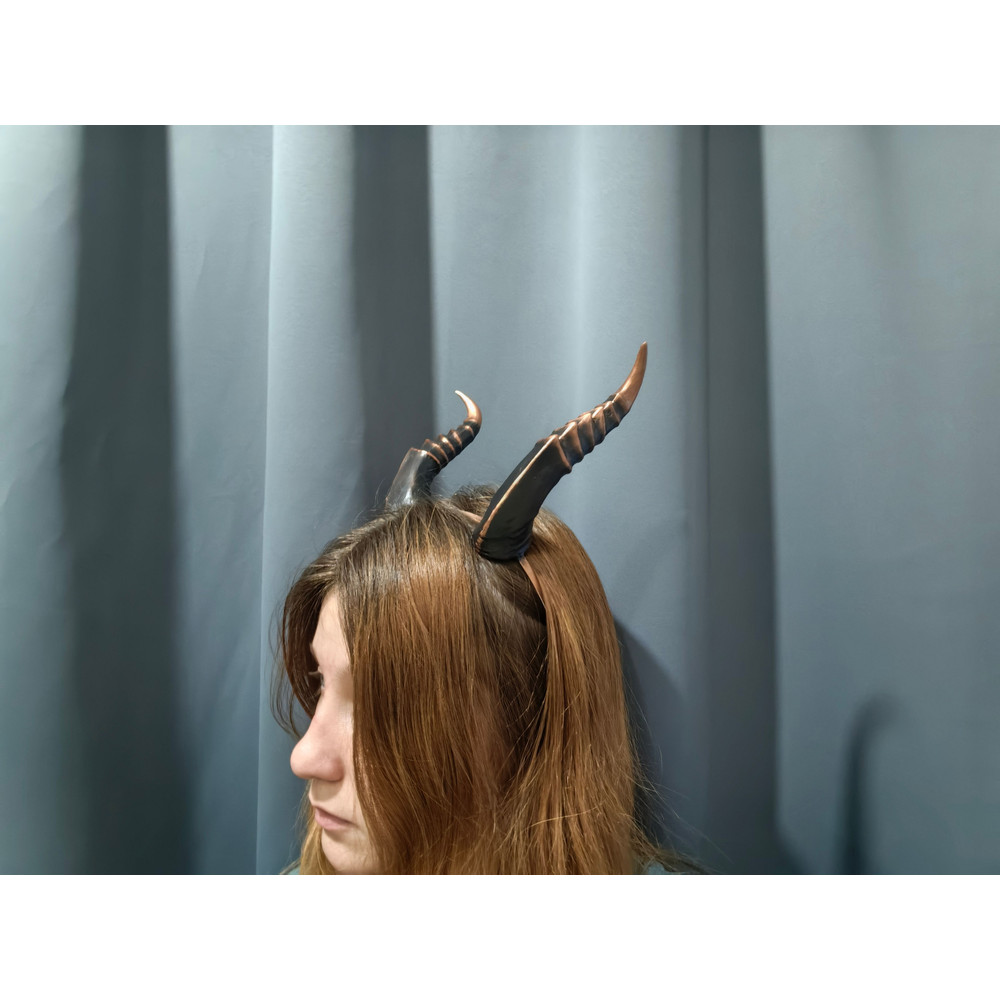 Dragon Horns Aged Copper Devil Horns Dragon Horns Horns Headband Fantasy Cosplay Horns For Hallowee 6