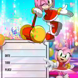 sonic birthday invitation,digital invitation,party invite,empty template,fill in birthday invite no 4