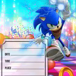 sonic birthday invitation,digital invitation,party invite,empty template,fill in birthday invite no 8