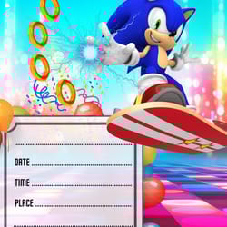sonic birthday invitation,digital invitation,party invite,empty template,fill in birthday invite no 9