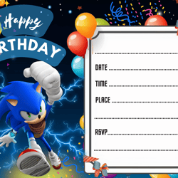 sonic birthday invitation,digital invitation,party invite,sonic the hedgehog invite,kids invitation sonic,no 10