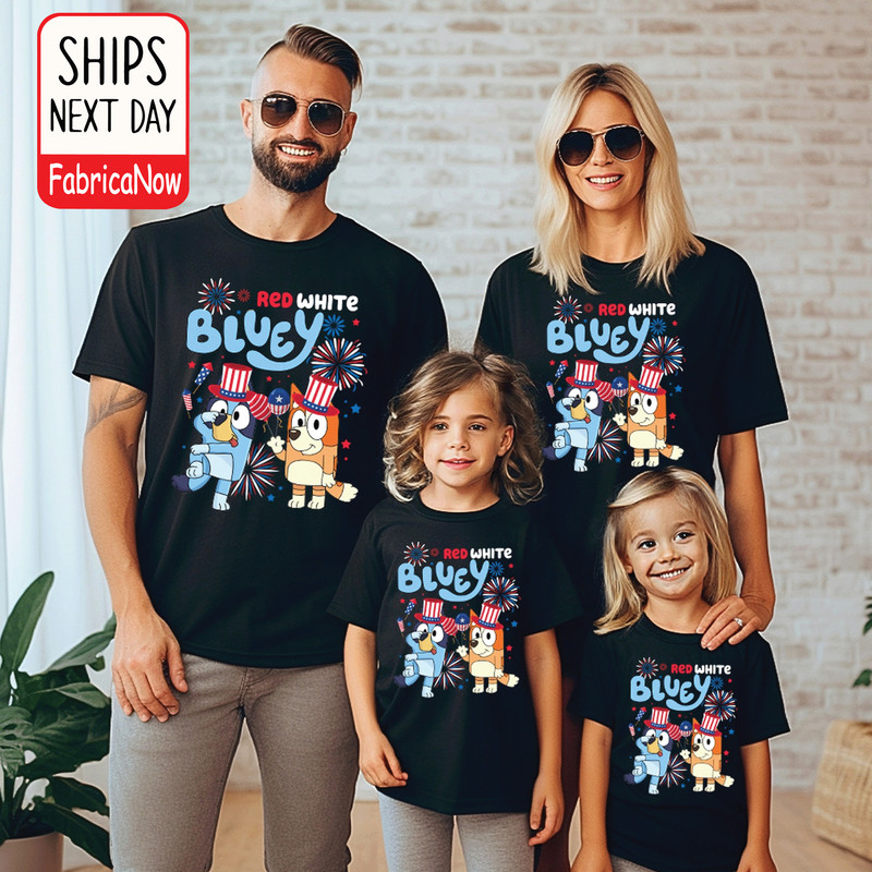 4th of July Shirt, Independence Day T-shirt, Custom Names Shirt, Patriotic 4th of July T-shirt for Independence Day, Blue Family.jpg