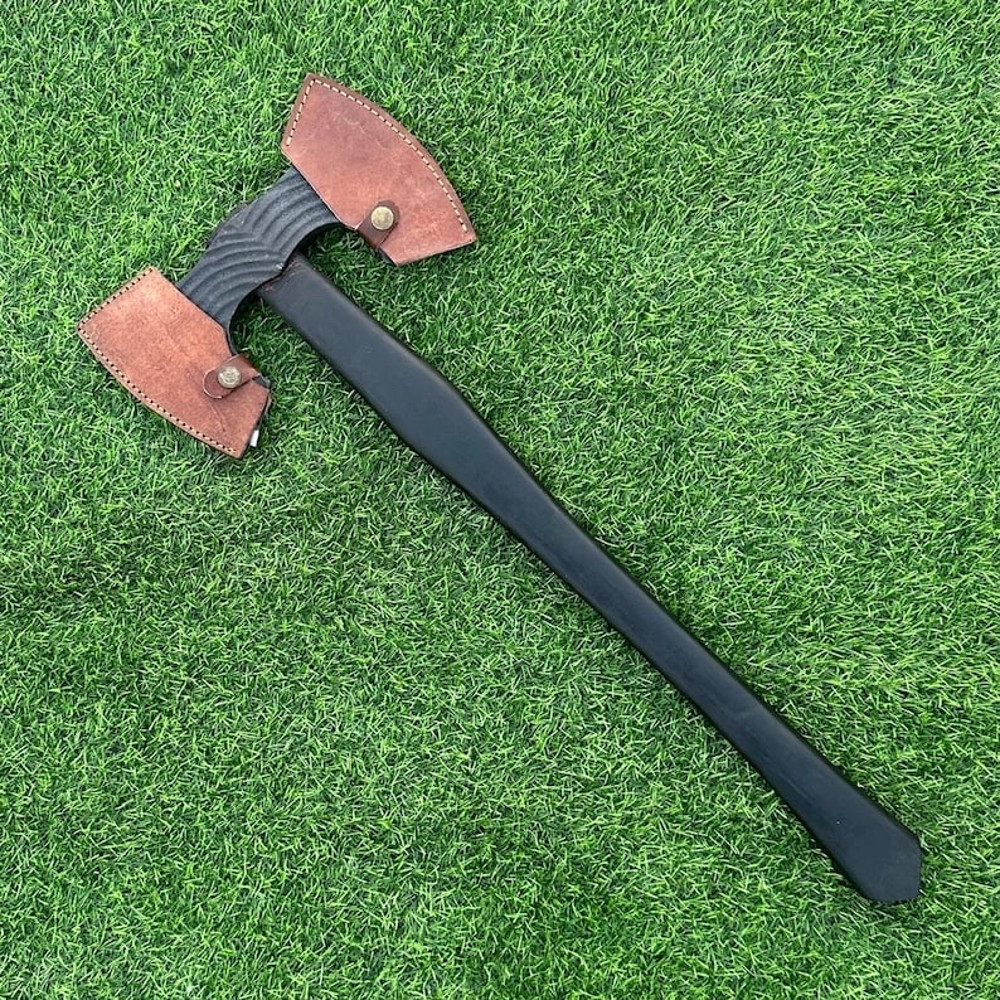 Hand Forged Double Headed Bearded Axe Viking Throwing Axe Engraved DoubleHeaded Viking Axe Gift For 1