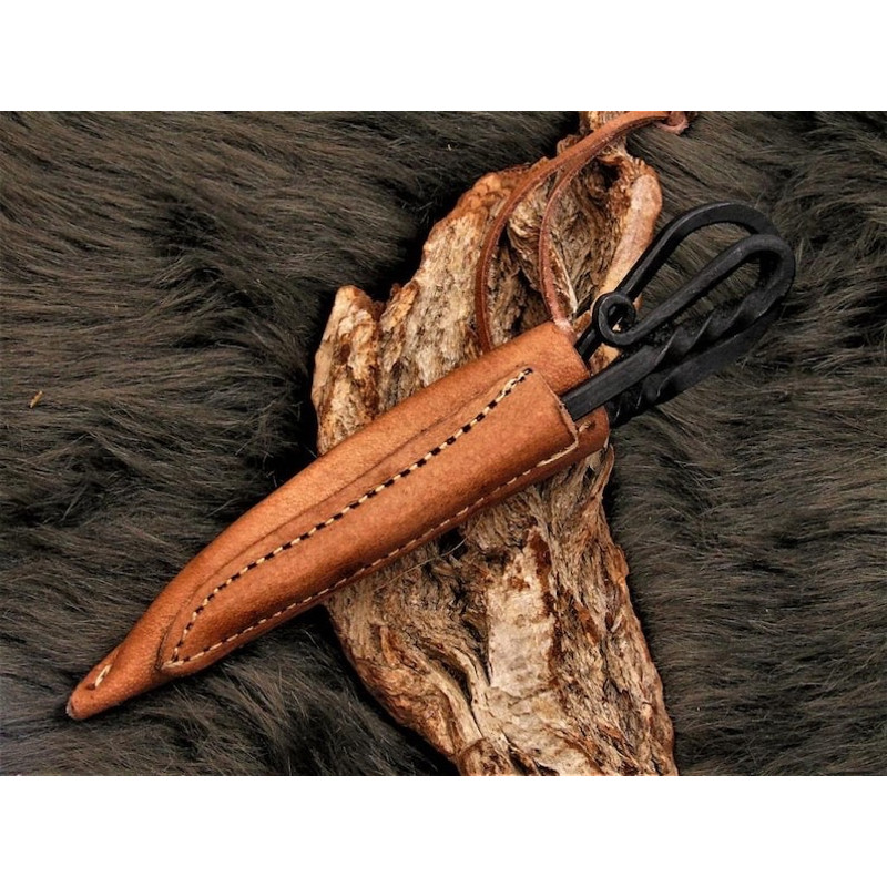 Medieval Knife With Awl  Sheath VikingCelts Handforged 604EA 1