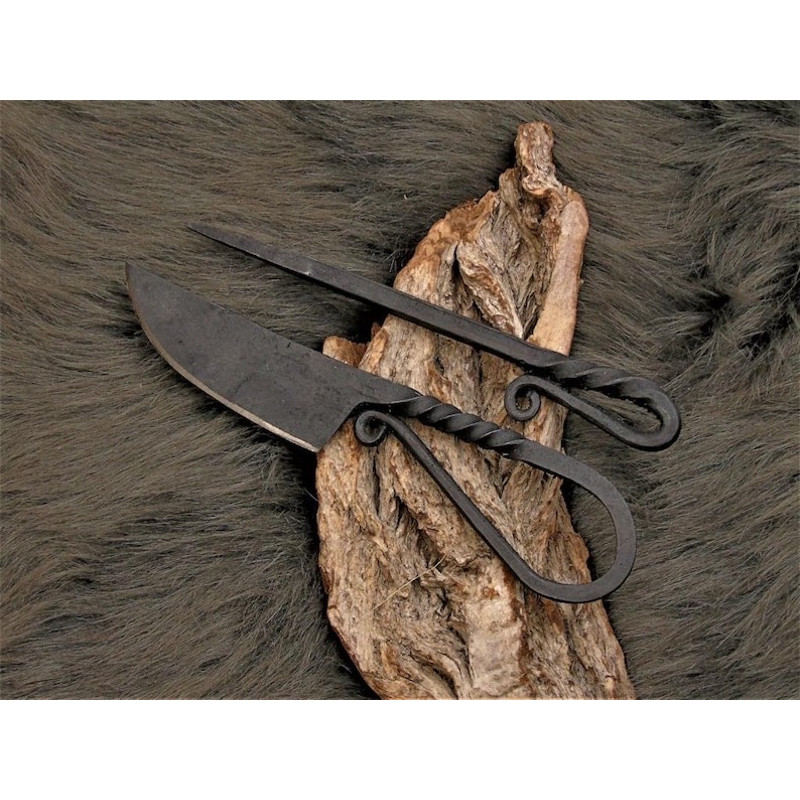 Medieval Knife With Awl  Sheath VikingCelts Handforged 604EA 2