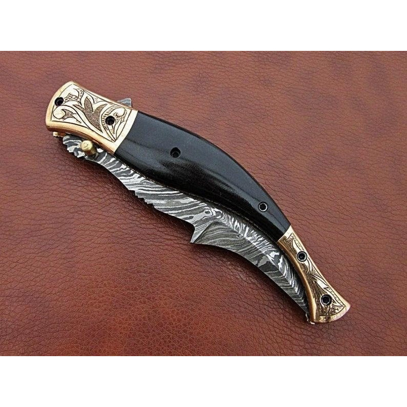 Handmade Damascus Steel Pocket Fathers Day Gift For Men Groomsman Personalized Gift Wedding Anniver 1