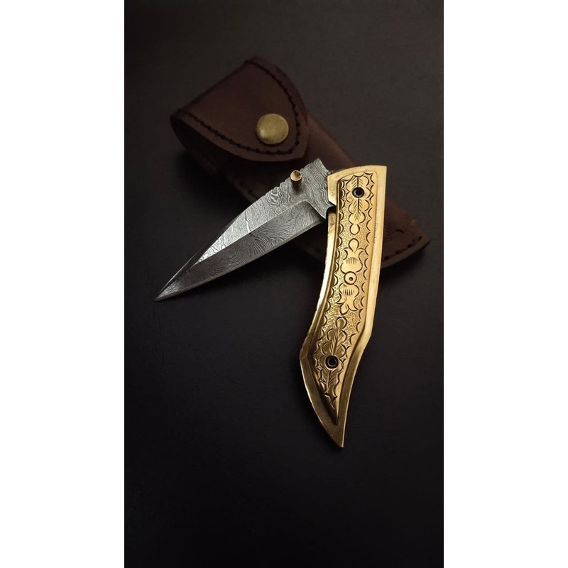 Handmade Damascus Pocket Knife Folding Knife Damascus Pocket Knife Groomsmen Gifts Coutea Damas T 0