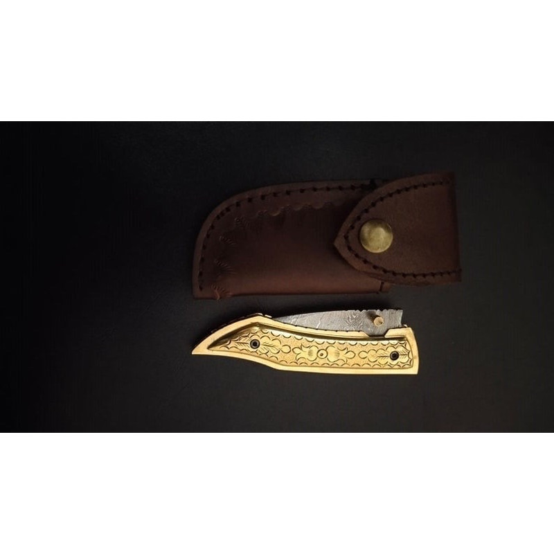 Handmade Damascus Pocket Knife Folding Knife Damascus Pocket Knife Groomsmen Gifts Coutea Damas T 2