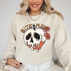 bite me sweatshirt for halloween sweater for vampire halloween sweatshirt aesthetic halloween