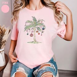 christmas palm trees t shirt,christmas gift for women,florida christmas,womens christmas shirt,beach aloha christmas tee