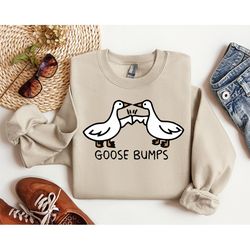 goose bump sweatshirt, embroidered goose sweatshirt crewneck funny goose crewneck, goose bump pullover, unisex sweatshir