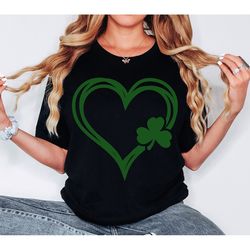 heart shamrock shirt, glitter shamrock tee, st patricks day shirt, glitter lucky shirt, lucky tee, irish shirt