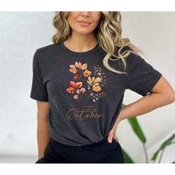 my favorite color is october - women's tee - fall season t-shirt - autumn soft tee