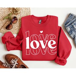 retro love sweater- valentine's day hoodie- cute love sweatshirt - heart hoodie - valentine's day hoodie for women - val