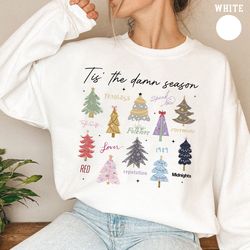 tis the damn season christmas tree shirt, merry christmas sweatshirt, holiday party sweater, christmas tree shirt, ugly