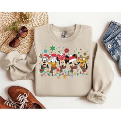 disney friends christmas sweatshirt, mickey christmas shirt, christmas lights sweatshirt, christmas gifts, disney trip s