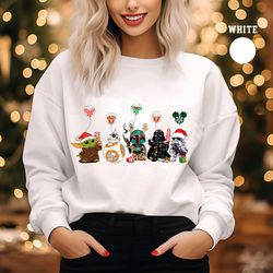 disney star wars christmas sweatshirt, baby yoda christmas, darth vader christmas, funny christmas crewneck, disney chri