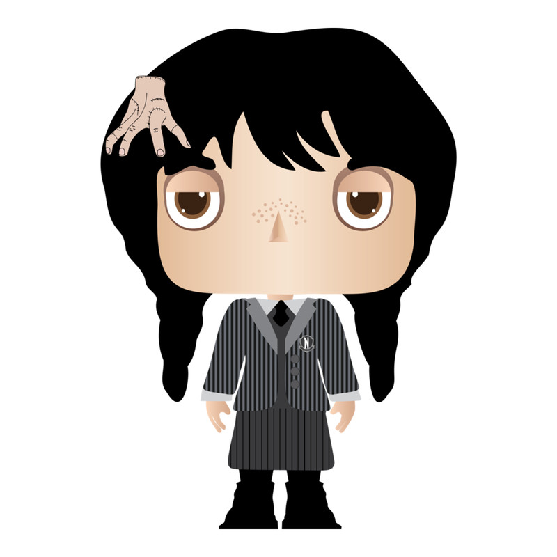 Wednesday merlina Nevermore Academy funko Fitted .png