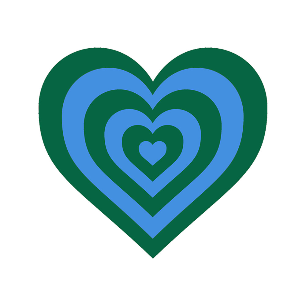 Sky Blue and Olive - Powerpuff Girls Retro Heart  .png