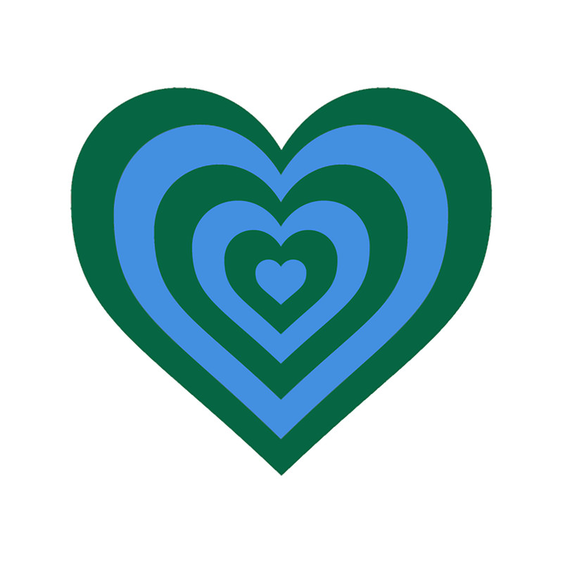 Sky Blue and Olive - Powerpuff Girls Retro Heart  .png