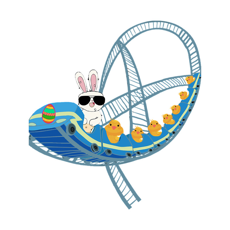 Awesome First Day Kids Funny Easter Bunny Roller Coaster Cute Photographic.png