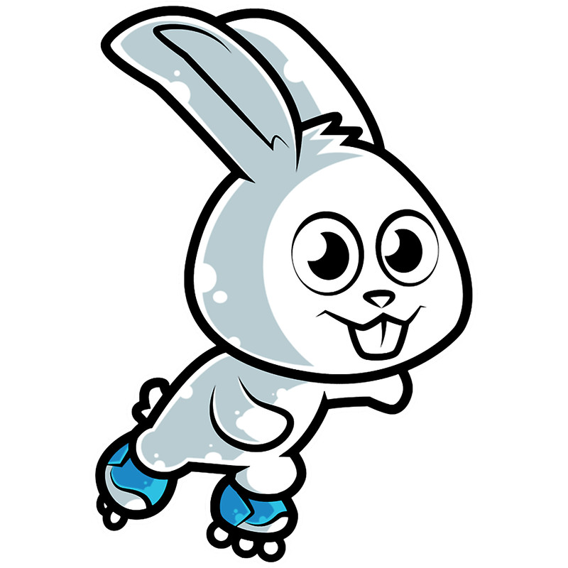 Loves Basket And Rabbit Retro Roller Skate White Bunny Print Good Day.png