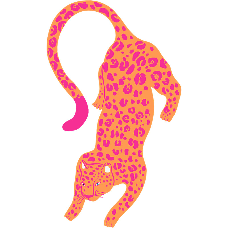 The Great Retro Pink And Orange Logo Graphic Leopard Photographic.png