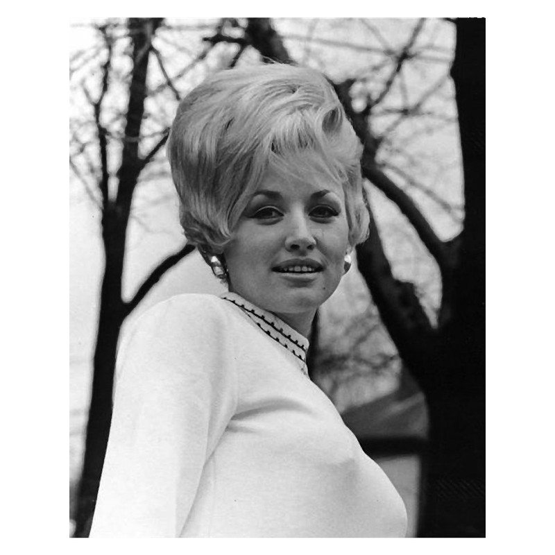 Dolly Parton Short Hair Black And White.png