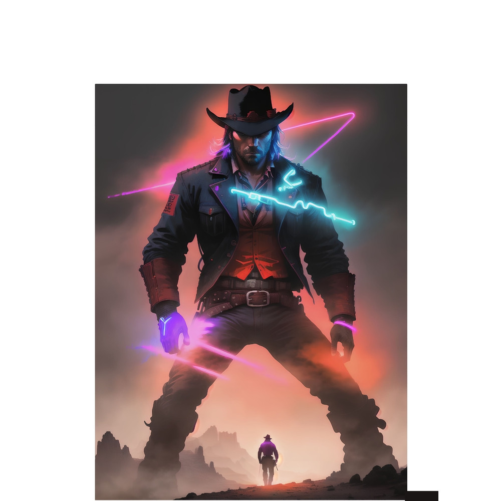 Red Dead neon Cowboy Graphic .png