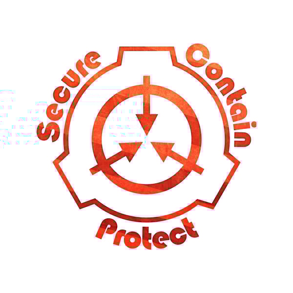 SCP Foundation Logo (Rusted Red) | Inspire Uplift
