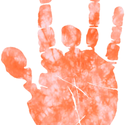 neon light orange tie dye jerry hand