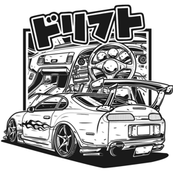 toyota supra mk4 in cartoon
